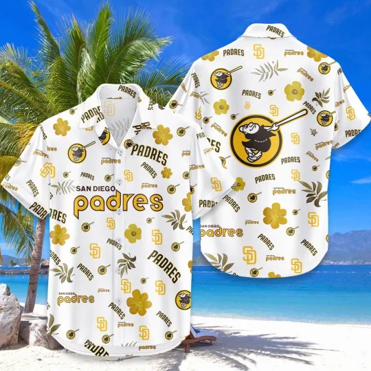 Discover San Diego Baseball Team Padress Hawaiian Button Down Shirt Unisex Adults S-5XL