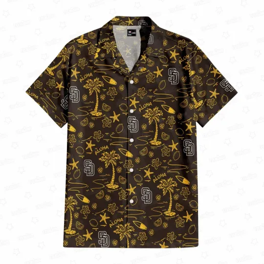 Discover San Diego Baseball Team Padress Hawaiian Button Down Shirt Unisex Adults S-5XL