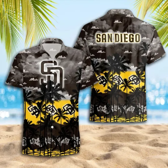 Discover San Diego Baseball Team Padress Hawaiian Button Down Shirt Unisex Adults S-5XL