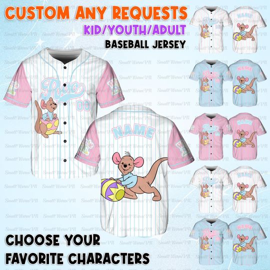 Discover Personalized Roo Easter Baseball Jersey, Winnie The Pooh Roo Jersey, Roo Easter Egg Character Shirt, Disney Happy Easter Day Shirt