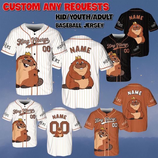 Discover Custom King George Baseball Jersey, Disney Hooper Movie Jersey, King George Royal Character Shirt, Hooper And Friends Characters Jersey