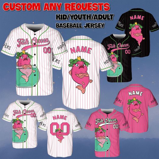 Discover Custom Fish Queen Baseball Jersey, Disney Hooper Movie Jersey, Fish Queen Sea Princess Shirt, Hooper And Friends Characters Jersey