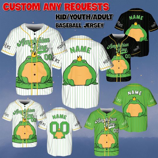 Discover Custom Amphibian King Baseball Jersey, Disney Hooper Movie Jersey, Amphibian King Frog Shirt, Hooper And Friends Characters Jersey