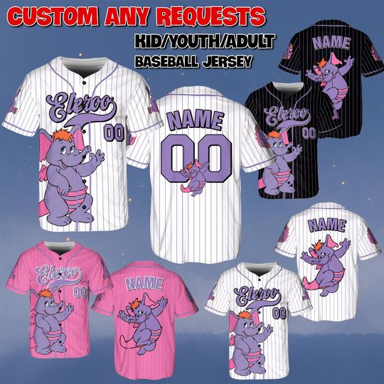 Discover Custom Eleroo Baseball Jersey, Disney The Wuzzles Jersey, Eleroo Elephant Kangaroo Shirt, The Wuzzles Characters Jersey, Disney World Shirt
