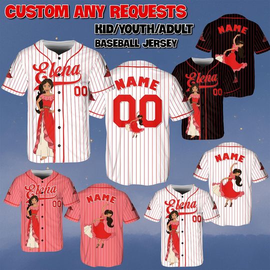 Discover Custom Elena Of Avalor Baseball Jersey, Disney Elena Princess Jersey, Elena Crown Princess Shirt, Disney Trip Shirt, Magic Kingdom Shirt