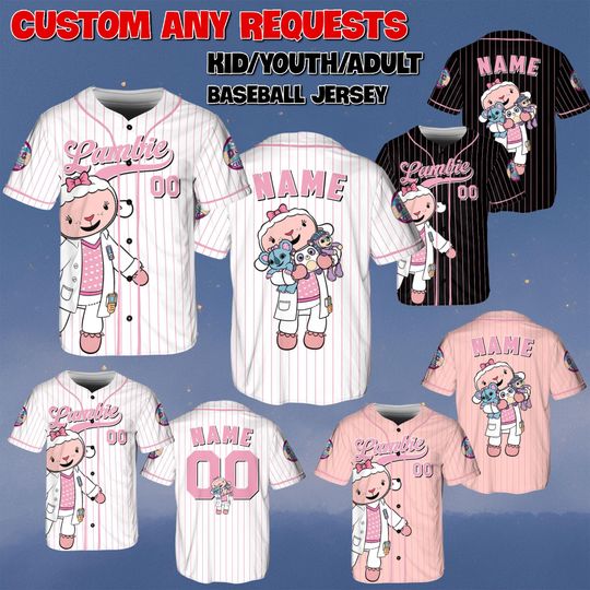 Discover Custom Lambie Little Lamb Jersey, Disney Doc McStuffins Jersey, Lambie Pink Stuffed Toy Shirt, Disney World Shirt, Family Birthday Shirt