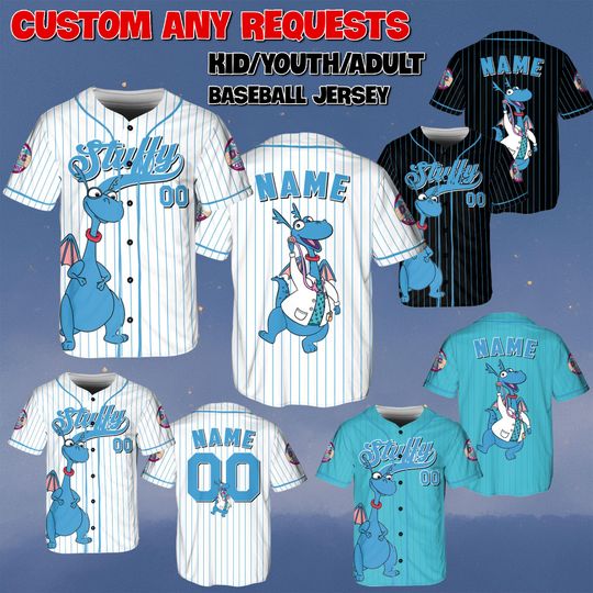 Discover Custom Stuffy Dragon Baseball Jersey, Disney Doc McStuffins Jersey, Stuffy Blue Stuffed Toy Shirt, Disney Trip Shirt, Family Birthday Shirt