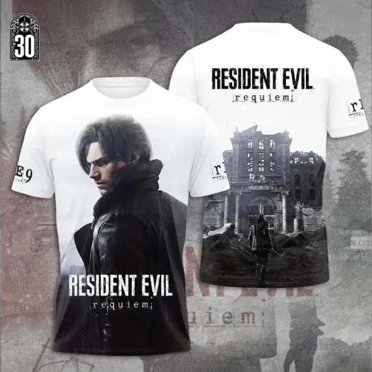 Discover Resident Evil Requiem x Leon Scott Kennedy T-Shirt