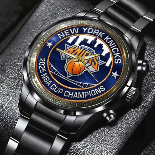Discover Knicks 2025 Cup Champions Black Stainless Steel Watch