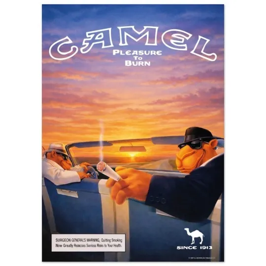 Discover Vintage Camel Cigarettes Poster – Retro Tobacco Advertisement Wall Art – Classic