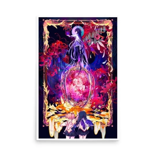 Discover Madoka Magica Homura and Madoka Art Print Poster - Chicken and Egg, Witch Came