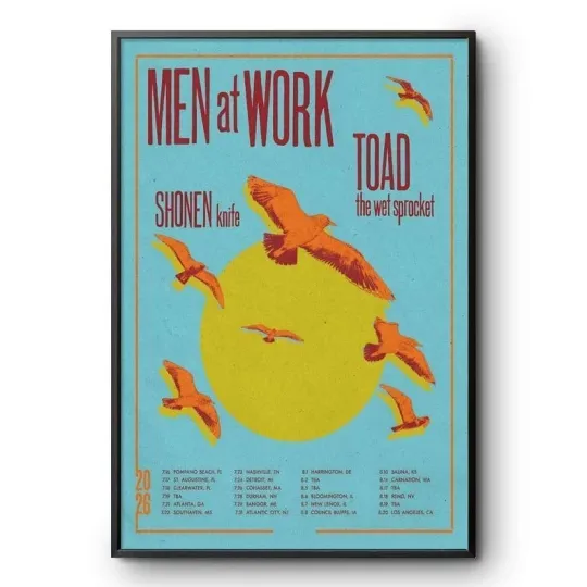 Men at Work • Toad the Wet Sprocket • Shonen Knife 2026 Tour Poster – Unframed