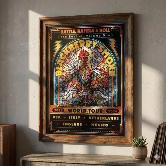 Discover Blackberry Smoke World Tour 2025 2026 Poster Rattle Ramble Roll Rock Music Art