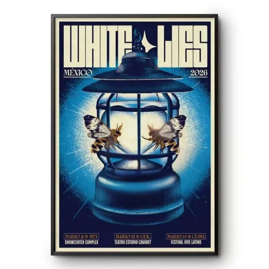 Discover White Lies Mexico Tour 2026 Indie Rock Concert Poster Wall Art