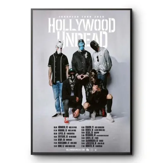 Discover Hollywood Undead World Tour 2026 Band Poster Rock Music Wall Art