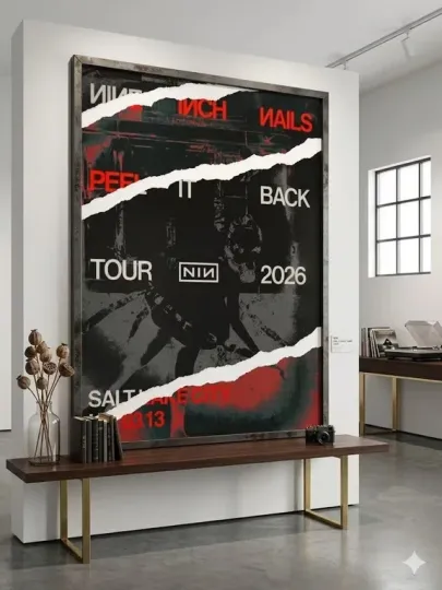 Discover Nine Inch Nails Poster 2026 Peel It Back Tour Salt Lake City NIÐ˜ Concert Art