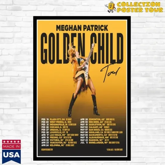 Discover Meghan Patrick The Golden Child Tour 2026 Poster Home Decor, Wall Art