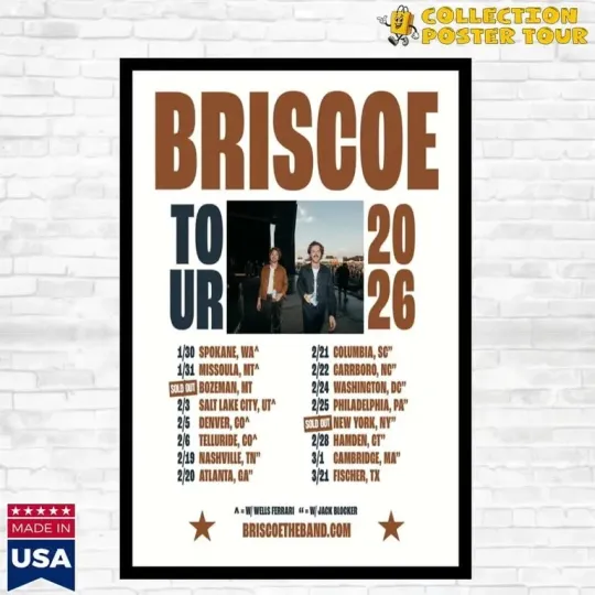 Discover Briscoe Tour 2026 Music Poster Home Decor, Wall Art, No Frame, Fan Gift