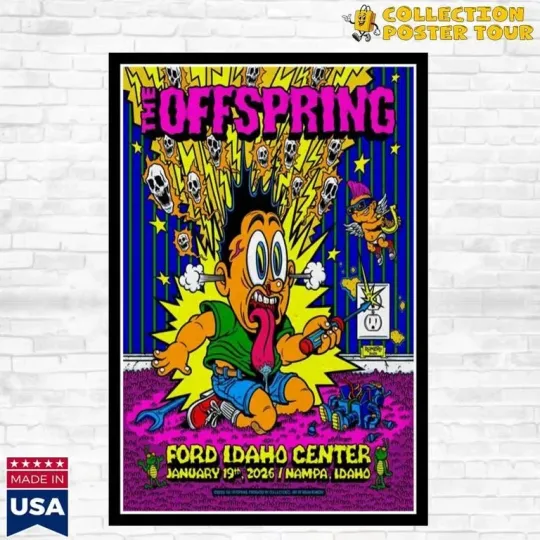 Discover The Offspring Nampa, ID January 19 2026 Tour Poster Home Decor, Wall Art