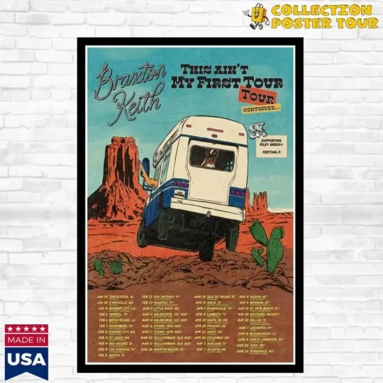 Discover Braxton Keith This Aint My First Tour 2026 Poster Home Decor, Wall Art