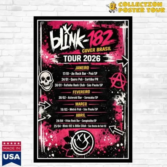 B182 Cover Brasil Tour 2026 Poster Home Decor, Wall Art, Fan Gift