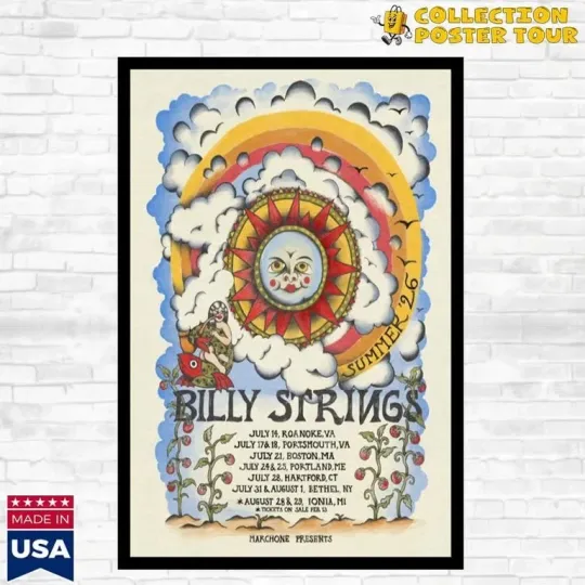 Discover Billyy Strings Summer Tour 2026 Poster Home Decor, Wall Art, Fan Gift