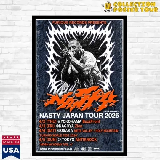 Discover Nasty Japan Tour 2026 Poster Home Decor, Wall Art, No Frame, Fan Gift