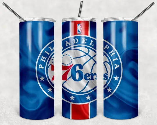 Discover Philadelphia 76ers 20 oz Tumbler with Lid and Straw