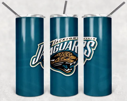Jacksonville Jaguars Tumbler 20oz with Lid and Straw
