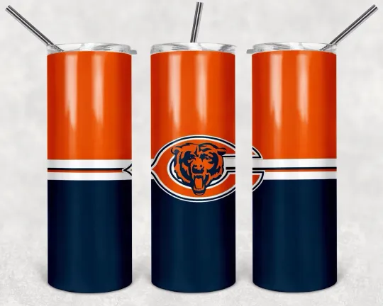 Discover Chicago Bears 20oz Tumbler with Lid and Straw