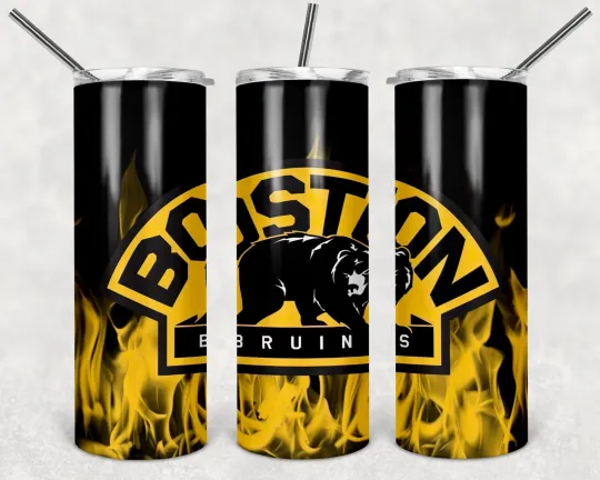 Discover Boston Bruins 20 oz Tumbler with Lid and Straw