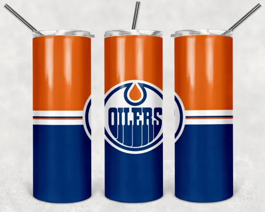 Discover Edmonton Oilers 20 oz Tumbler with Lid and Straw