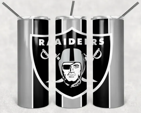 Las Vegas Raiders 20oz Tumbler with Lid and Straw