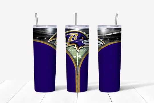 Baltimore Ravens 20oz Tumbler with Lid and Straw