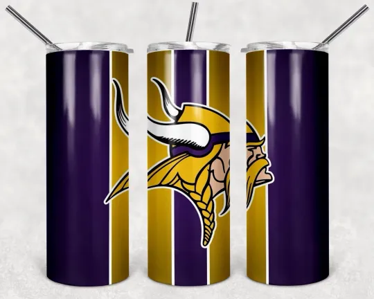Minnesota Vikings 20oz Tumbler with Lid and Straw