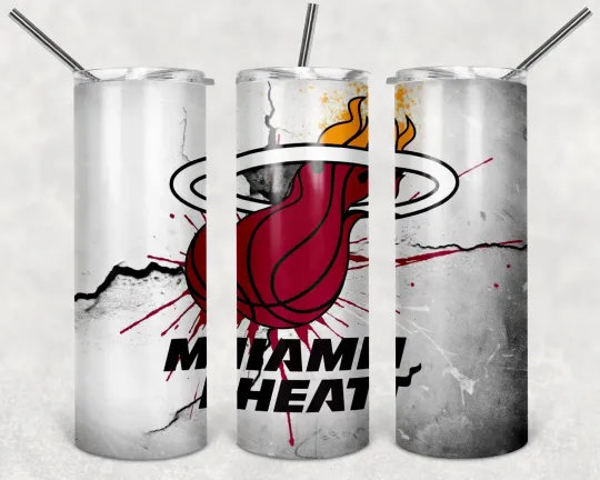 Discover Miami Heat 20oz Tumbler with Lid and Straw