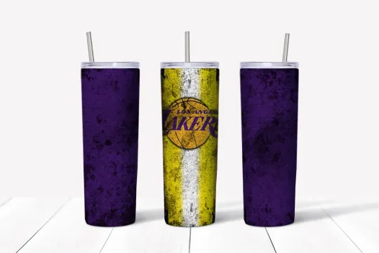 Discover Los Angeles Lakers Grunge 20 oz Tumbler with Lid and Straw