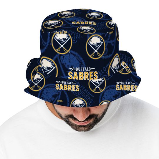 Adult Bucket Hat - Buffalo Sabres Hockey Sport Team, Cotton Hat, Hockey Fan, Hockey Gift, Gift for Him, Unisex, One Size Hat