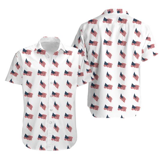 American Flag Button Shirt, Patriotic USA Hawaiian Shirt, 4th Of July T-Shirt, Independence Day Gift For Men Women, Patriotic Shirt