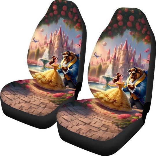 Beauty And The Beast Magic Castle Belle Princess Car Seat Covers, Gift For Fan