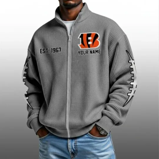 Bengals EST 1967 Zip Waffle Sweatshirt