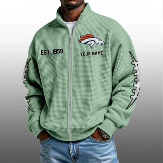 Broncos EST 1959 Zip Waffle Sweatshirt
