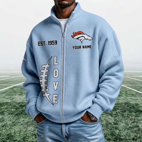 Broncos EST 1959 Quarter Zip Waffle Jacket