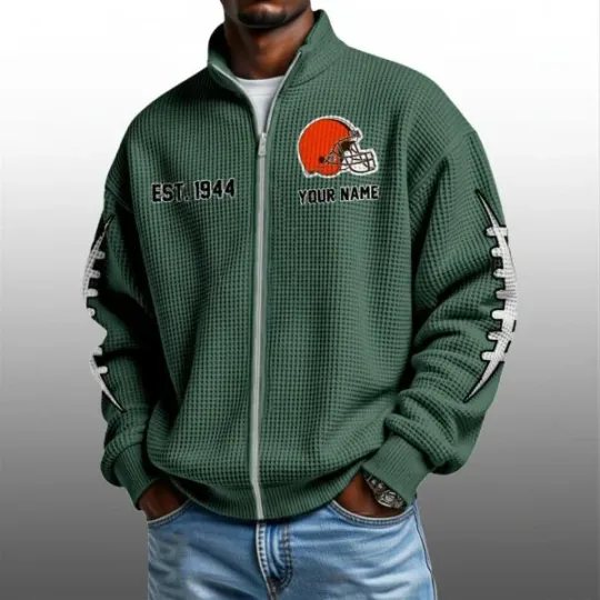 Browns EST 1944 Quarter Zip Waffle Jacket