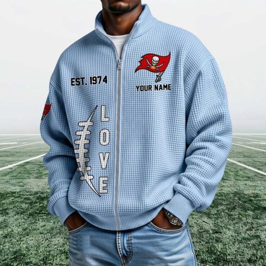 Buccaneers EST 1974 Quarter Zip Waffle Jacket