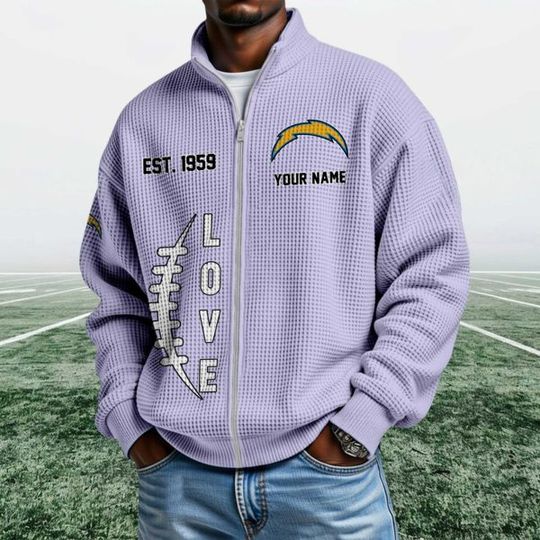 Chargers EST 1959 Quarter Zip Waffle Jacket