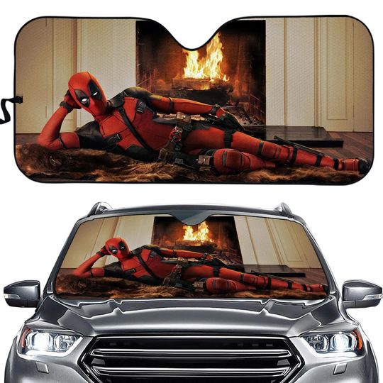 Deadpool Funny Auto Sun Shades, Cartoon Gift For Fans.