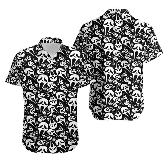Ghostface Scream Hawaiian Shirt Casual Button Down Shirt