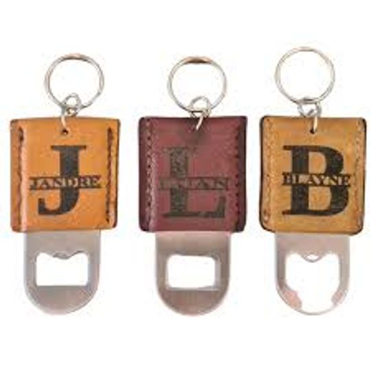 Explore Leather Bottle Opener Keychains