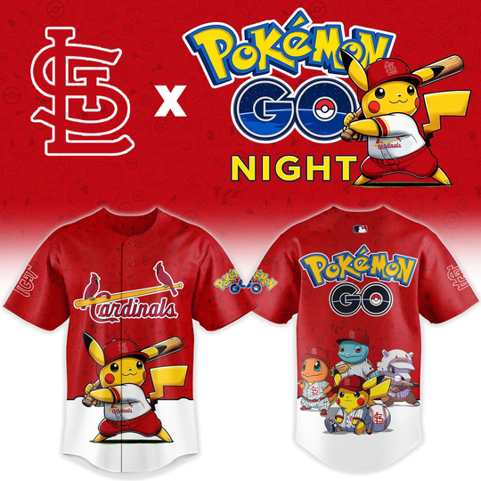 St. Louis Cardinals Poket mons GO Night Limited Edition Baseball Jersey